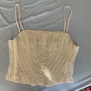 Beaded Pearl Corset top, size medium